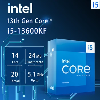 Intel Core i5-13600KF i5 13600KF 3,5 ГГц 14-ядерный 20-потоковый процессор Процессор 10 Нм L3 = 24 М 125 Вт LGA 1700 Новый Запечатанный, но без Кулера 5