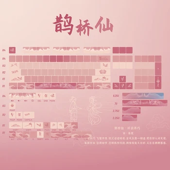Китайский Дизайн Клавиатуры Milky Way на День Святого Валентина Для Cherry Mx Switch 61 68 87 980 104 108 Механическая Клавиатура OEM PBT Key Cap 15