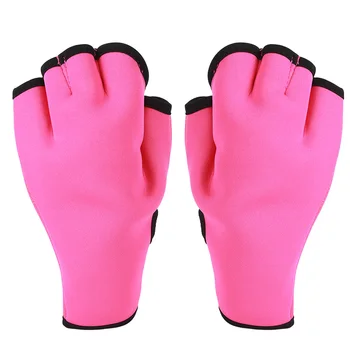 Перчатки с перепонками для плавания Регулируемая застежка на запястье Предотвращает царапины Плавательные перчатки Устойчивые к скольжению 1 пара на полпальца для тренировок 11