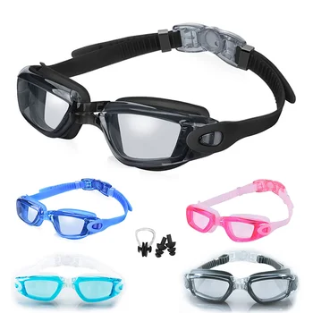 Очки для плавания для взрослых, очки для плавания с защитой от запотевания и ультрафиолета, линзы для ПК, Водонепроницаемые Регулируемые Мужские Женские Силиконовые очки для плавания в бассейне 14