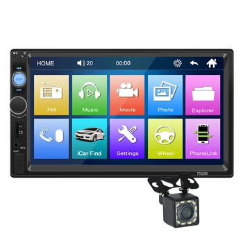 7-дюймовое автомобильное радио Mirrorlink, Bluetooth-совместимый мультимедийный плеер, HD FM-радио, портативная автомобильная стереосистема с сенсорным экраном, определение местоположения