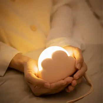 Простой детский ночник с мягким светом Cloud из мягкого силикона, перезаряжаемый через USB, светильник для сна ребенка, мини-светодиодная лампа для защиты глаз 4