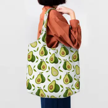 Сумка для покупок с рисунком Авокадо, женская холщовая сумка через плечо, портативные сумки для покупок из фруктов, веганских продуктов, сумки для фотографий, сумки 12