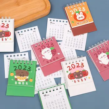 Маленький настольный календарь на 2023 год с милым мини-фруктовым текстом, настольный календарь для студенческой спальни, календарь с простыми украшениями