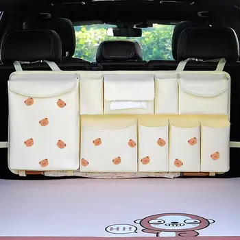 Органайзер для багажника автомобиля с несколькими карманами, симпатичная автомобильная подвесная сумка для хранения, многофункциональный автомобильный органайзер на заднем сиденье для внедорожника Car Trucks 8