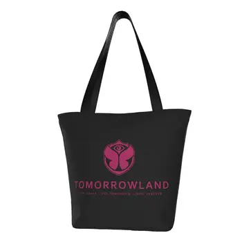 Сумка для покупок Tomorrowland, женская холщовая сумка через плечо, портативная Бельгийская сумка для фестиваля электронной танцевальной музыки, сумки для покупок продуктов 2