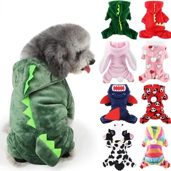 Милая толстовка с капюшоном, пижама для собак, одежда, мягкие теплые флисовые комбинезоны для собак, одежда для маленьких собак, костюм для щенков, пальто для кошек, костюм для собаки 7
