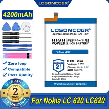 100% Оригинальный аккумулятор LOSONCOER 4200mAh LC-620 для Nokia 6.2 7.2 TA-1198 TA1200, TA-1181, TA-1196, TA-1193, TA-1178 LC620 1