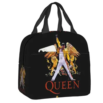 Сумка для ланча рок-группы Queen Freddie Mercury, Женская сумка-холодильник, Термоизолированный Ланч-бокс для детей, Школьная сумка для пикника, Сумка для еды 10