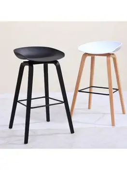 Современный простой датский Скандинавский стиль, Персонализированный Модный барный стул, барный стул для отдыха, дизайнерский барный стул из цельного дерева, Полипропиленовый стул для бара