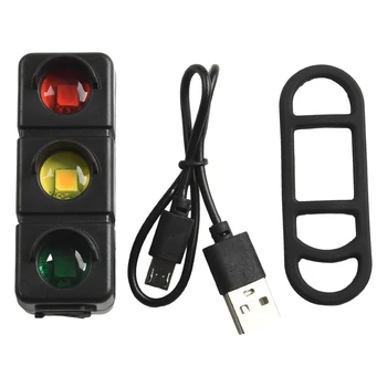 Задний фонарь Велосипедные Задние фонари USB-кабель для зарядки Водонепроницаемый 1 комплект 6.7*2.5*2.1 см Литиевая батарея Трехцветная Прочная 8