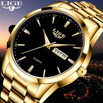 2023 Мужские часы класса Люкс от ведущего бренда LIGE Модные военные кварцевые часы для мужчин, повседневные спортивные водонепроницаемые наручные часы с хронографом