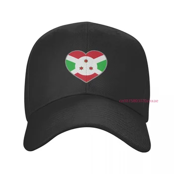 Больше цветов Флаг Бурунди Сердце Унисекс Регулируемая бейсбольная кепка Snapback Мужчины Женщины Уличный хип-хоп Для летнего подарка 1