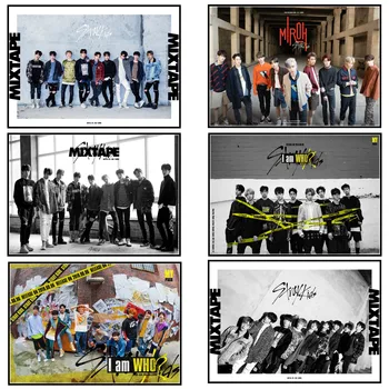 Kpop Stray Kids Плакат НОВЫЙ Альбом I AM WHO Плакат Наклейки На Стену HD Фотопечать Корейская Мода Милые Мальчики Плакат С Изображением Фанатов Подарки 11