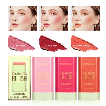 E1YE Cream Blush Makeup Наращиваемая палочка для румян для щек, глаз и губ Длительное ношение, простое нанесение, легкие мультистиклы