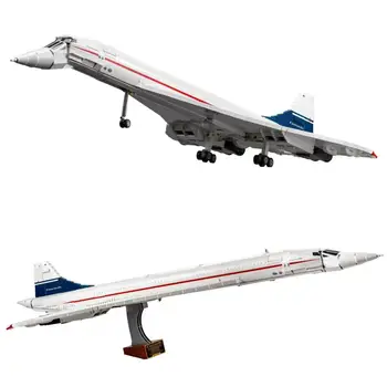 НОВЫЙ 10318 Строительный набор Airbus Concorde для первого в мире сверхзвукового Авиалайнера Aviation Space Shuttle Blocks Brick Развивающая Игрушка Для детей
