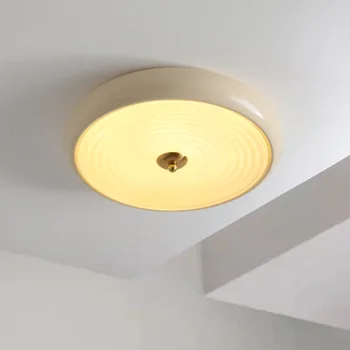Французский кремовый потолочный светильник для спальни Bauhaus, Винтажный гардероб, Гостиная, кабинет, ресторан, Балкон, круглая лампа