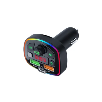 Автомобильный Bluetooth 5.0 FM-передатчик Беспроводной аудиоприемник громкой связи MP3-плеер PD Type C Быстрое зарядное устройство с двойным USB Автомобильные Аксессуары 5