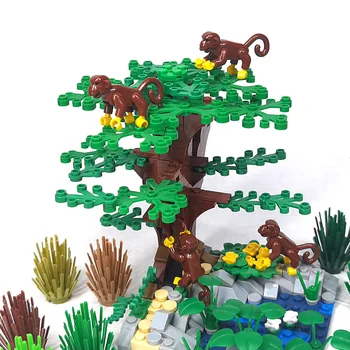 Набор строительных блоков MOC Monkey Животные, зум-сцена дикой природы, домашние животные, Кирпичи, игрушки, совместимые с подарками для детей 12