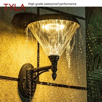 Уличный солнечный настенный светильник TYLA LED, водонепроницаемая современная креативная лампа-бра для украшения крыльца дома 9