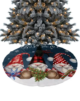 Рождественская юбка для рождественской елки в виде снежинки и гнома, рождественские украшения для товаров для дома, юбки для рождественской елки, базовая крышка 14