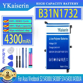 YKaiserin 4300 мАч Сменный Аккумулятор B31N1732 Для Asus Vivobook VX60G S2 S4300U S4300F S14 S430 X430UA X430UF Mars15 Mars 15 2