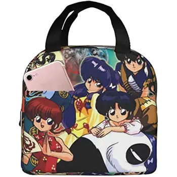 Винтажный плакат Anime Ranma ½, Изолированная сумка для ланча, Многоразовые переносные сумки-тоут, Коробка-холодильник для пикника, Герметичный ланчбокс 15
