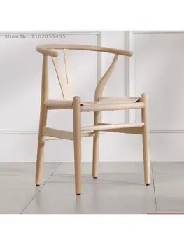 y стул обеденный стул бытовой стул из массива дерева со спинкой обеденный стол и стул Nordic comfortable dining room chair 15
