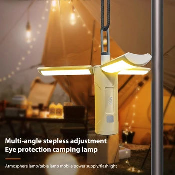 Портативный Складной фонарь для кемпинга, Блок питания, светодиодный USB-аккумулятор, Аварийное освещение, Наружный свет для палатки