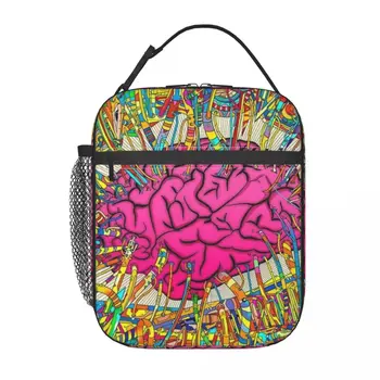 Художественная школьная сумка для ланча в стиле Brain, Оксфордская сумка для ланча в офис, путешествия, кемпинг, термоохладитель, ланч-бокс 12