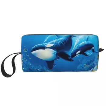 Портативные сумки Whales Orcas Ocean, сумки для макияжа, косметичка для путешествий, кемпинга, активного отдыха, сумка для туалетных принадлежностей и украшений. 15