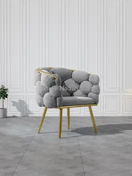 Скандинавское кресло с односпальным диваном, современное минималистичное кресло для переодевания, легкое роскошное креативное кресло для макияжа net red ins, кресло для отдыха в спальне 14