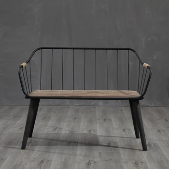 Современный минималистичный Домашний обеденный стул из массива дерева со спинкой, Компьютерный стул, Обеденный Железный диван, Стул для отдыха 5