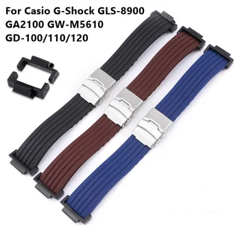 Фланцевый Силиконовый ремешок диаметром 16 мм Подходит для Сменного ремешка для часов Casio G-Shock GD-100/110/120 Серии GLS-8900 GA2100 1