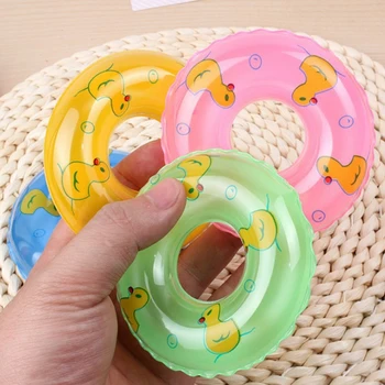 Аксессуары для маленькой желтой уточки, которые обязательно должны быть яркими, детские надувные плавающие игрушки, Водные игрушки, Маленькое кольцо для плавания 7