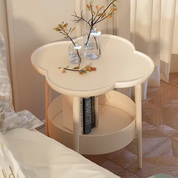 Приставной столик, простой современный журнальный столик, креативные цветы, прикроватный столик, Двухслойная конструкция, мебель для дома, Устойчивая к нагрузке 15