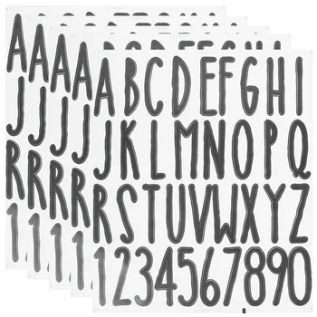 5 Листов Наклейки для почтовых ящиков Буквы с надписями Светоотражающие наклейки из ПВХ с цифрами Самоклеящиеся