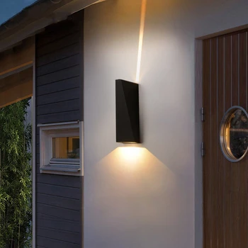 Уличный настенный светильник мощностью 10 Вт, настенные светильники для наружного сада, домашний декор для стен, алюминий 85-265 В, закаленное стекло 11