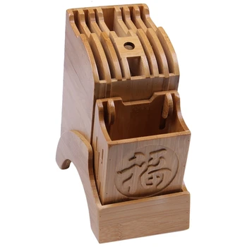 Кухонный бамбуковый держатель для ножей Полка для хранения палочек для еды Стеллаж для хранения Инструментов Подставка для бамбуковых ножей Кухонные принадлежности 1