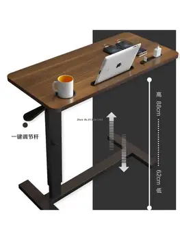 Стол для ноутбука, Регулируемая прикроватная тумбочка из массива дерева, Складной Подъемный передвижной ленивый стол, диван-кровать 16
