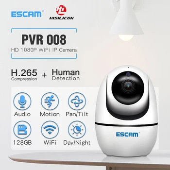 ESCAM PVR008 Мини Камера Мониторинга Безопасности Домашнего Офиса С Автоматическим Отслеживанием PTZ-Камера 2MP 1080P Беспроводная WIFI IP-Камера P6SLite 9
