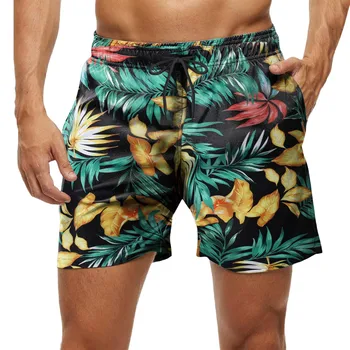 Короткие мужские пляжные шорты для плавания Coconut Tree, Шорты для доски для серфинга, Быстросохнущий купальник, Летние спортивные плавки, брюки, Короткие шорты 7