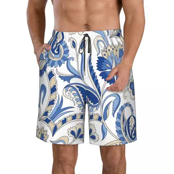 Пейсли 3D печать Летние мужские шорты Пляжные Гавайские шорты для отдыха на шнурке Домашние шорты 10