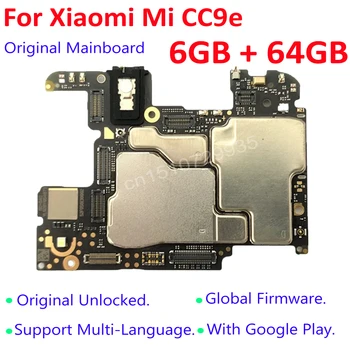 Глобальная прошивка Оригинальная Электронная материнская плата для Xiaomi Mi CC9e 6 ГБ + 64 ГБ Материнская плата разблокировка схем Плата за карту Гибкий кабель