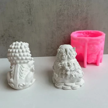 Кристаллическая форма из эпоксидной смолы, 3D форма для силиконовой свечи в виде льва, форма из гипсовой смолы, сделай сам 1