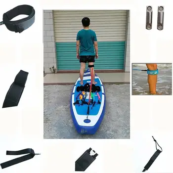 10-футовый поводок для серфинга / веревочный ремешок на щиколотке для всех типов досок для серфинга - удобный, регулируемый и заземляющий 4