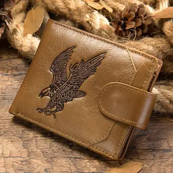 Мужской кошелек Luufan Leather из натуральной кожи на молнии с засовом для монет, короткий кошелек, держатель для карт, мужские кошельки-клатчи 10