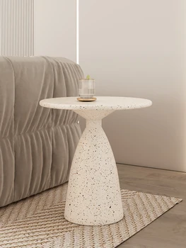 Приставной столик в кремовом стиле, Диван, приставной столик В Гостиной, Маленькие журнальные столики, Японский угловой столик Ваби-Саби, Маленький столик на балконе