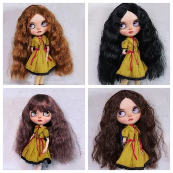 Кукольный Парик BJD Подходит Для Кукольных Аксессуаров Blythe Size Парик Из Высокотемпературного Шелка Модные Длинные Волосы Вьющиеся Волосы Челка 8