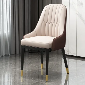 Sillas de comedor de lujo ligero sillas de mesa de acero inoxidable simples para el hogar sillas de comedor creativas sillas de 6
